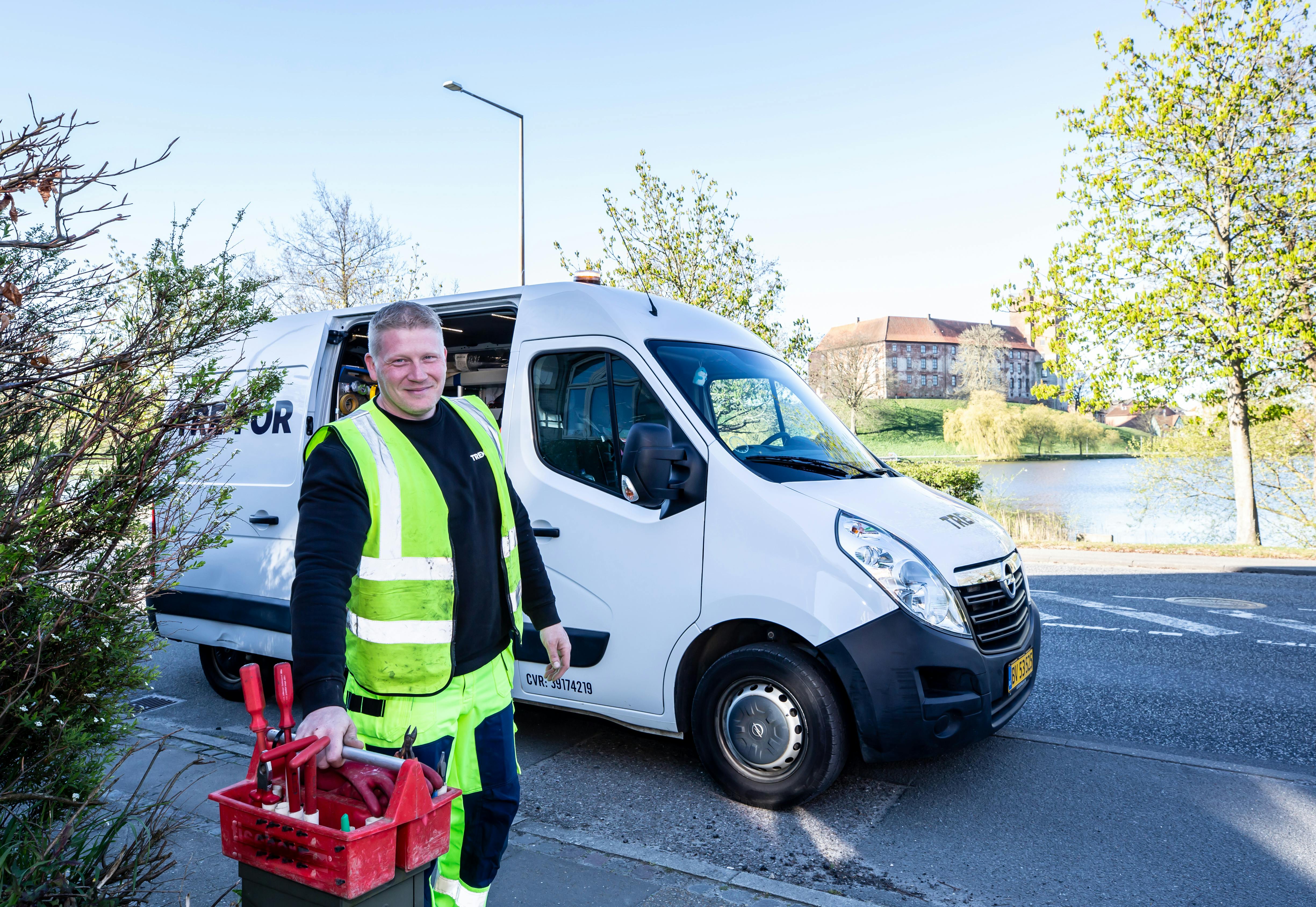 Northwind technician next to a marked service van